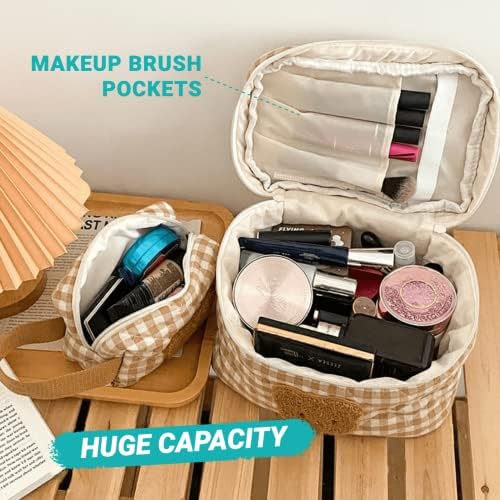 Torba za organizatore šminke za putnu kozmetičku torbicu vezena medvjeđa toaletna torba u japanskom stilu