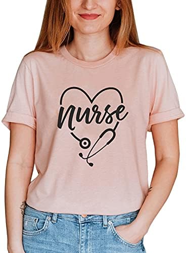 Medicinska sestra T Shirt pokloni za žene Funny Nurse Life Letter Print grafički kratki rukav
