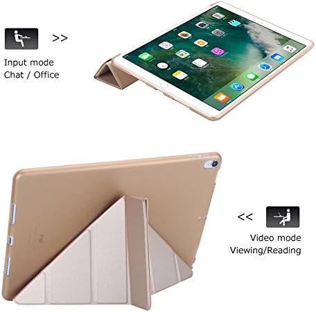 iPad Pro 9,7 Slučaj, Maetek origami ultra tanak Smart Cover, Moda 3D dizajnirana sa muti-kutnim postoljem Automatsko / spavanje Funkcija mekog TPU nazad za iPad Pro 9,7 model, zlato