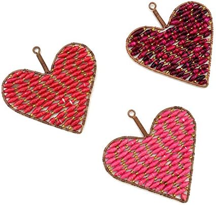 Ornament za srce od recikliranog papira - poštena trgovina i ručni rad
