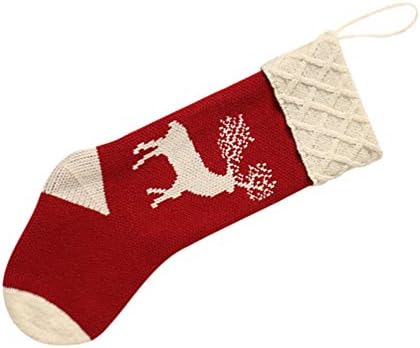 Nuobesty Božićni pletene čarape Xmas bomy torbi božićne čarape za obiteljski odmor Xmas Dekoracije za zabavu