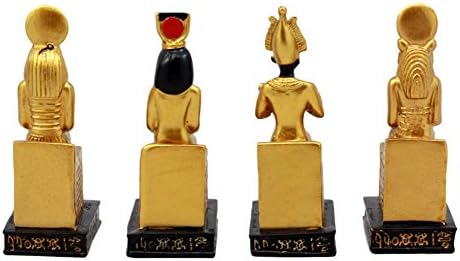Ebros poklon Egipatski bogovi Horus Osiris Sekhmet i Isis sjedeći na tromenitosti figurine set 4 ukrasnih minijatura 3,75 H