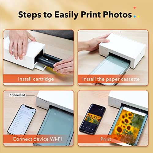 Liene 4x6 photo Printer, Wi-Fi štampač Slika, 20 listova, fotografija u punoj boji, Instant Photo Printer