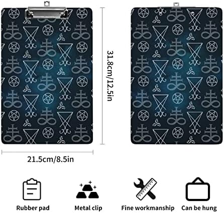 Occult Pentagram Leviathan Cross Acrylic Clipboard prenosive ploče sa niskim profilom metalne ploče za kućnu kancelariju