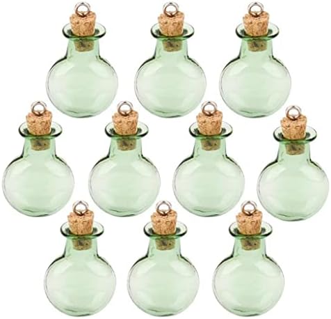 PDGJG 10pc Glass Cork boce okrugle ravne bočne bočice boce za želju Suvenir Charm staklena boca