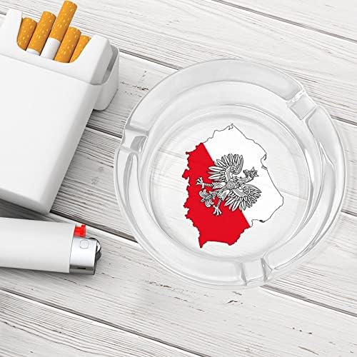 Poljska zastava orao staklenu pepeljaru za cigarete okrugli pepeo za prijenosni nosač pepela futrola za pepeo za unutarnju vanjsku hranu