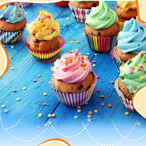 600 komada rainbow cupcake Liners Rainbow Cupcake Wrappers peckanje cupcake Liners, šareni Cake Papir Cup Rainbow Peching Cups za Cake Candy napravite potrepštine za pečenje