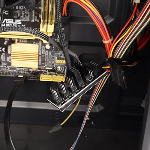 YACSEJAO 4-pinski PWM fan Hub Spliiter, rukav 1 do 5 puta PWM PC CPU hlađenje Fan razdjelnik kabl za računarski