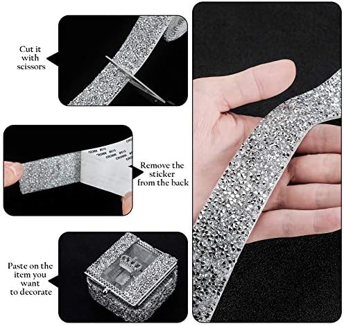 2 rola 6 metara samoljepljive kristalne rebra za kristal naljepnice naljepnice DIY Dekoracija Role