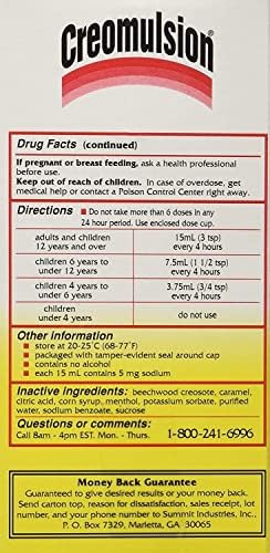 Creomulsion Cough Medicine Formula za odrasle 4 oz