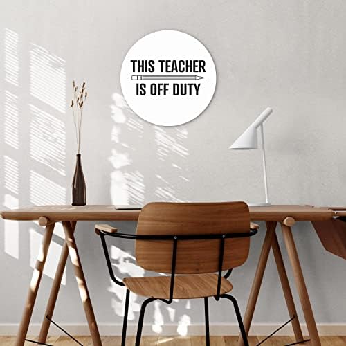 Ovaj učitelj nije na dužnosti sa olovkom, Joyride Home Decor, Joyride home dekor drvenom pločom, 17x17 umjetnički
