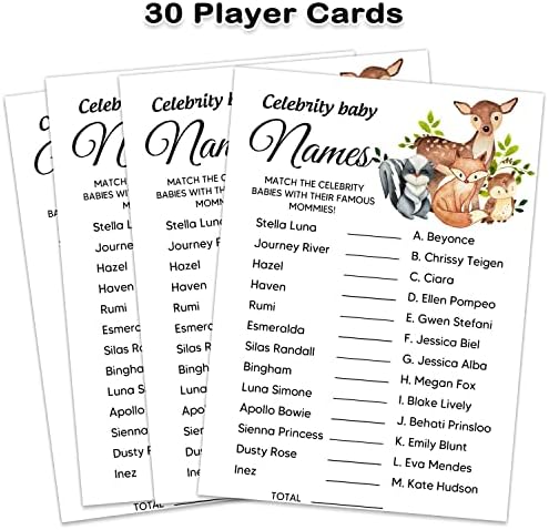 Game za bebe, safari životinje Celebrity Ime imena beba za bebe za bebe, smiješne ledene kutije za bebe za bebe Igre Ideje za roditelje za roditelje, zabavu i jednostavno, 30 kartica