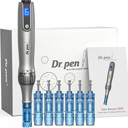 Dr. Pen Ultima M8S Professional Microneedling Pen - 2023 Year microneedle Dermapen for hair Beard Growth - Wireless Derma Pen - Amazing Skin Pen for Face Body-6 kertridži