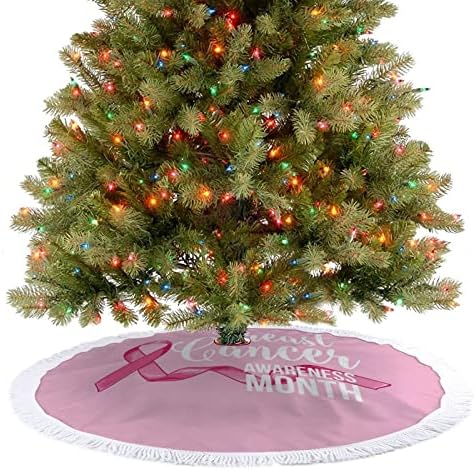 Ružičasta svjesnost raka dojke Božićna suknja za odmor za odmor za zabavu sa tasseel čipkom