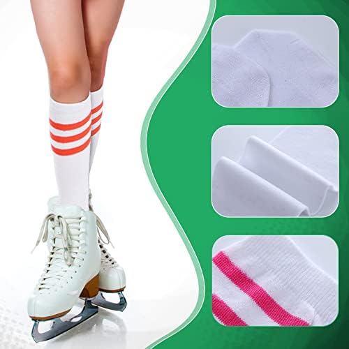 Shihanee 6 parovi Roller Skate čarape Atletski koljena visoko klizanje Sport čarape prugasta cijev čarapa za djevojčice mlade djecu