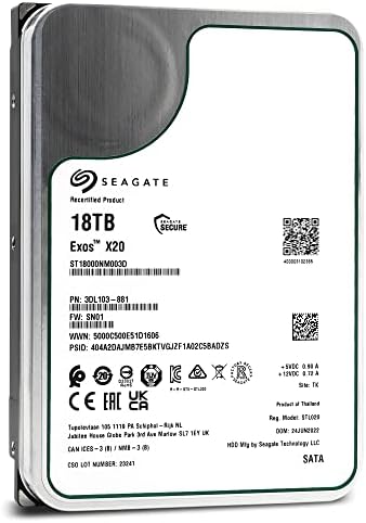 Seagate Exos X20 ST18000NM003D 18tb 7.2 K RPM 512e SATA 6Gb / s 3.5 u preduzeću Hard disk