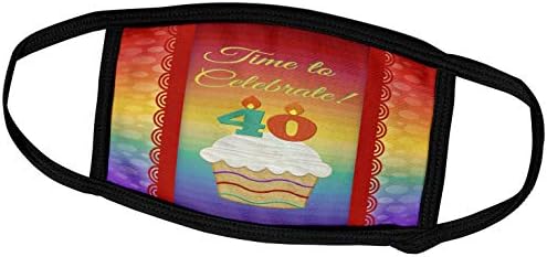 3Droza Bordely Rođendan za rođendan - Cupcake, broj svijeća, vrijeme, slavite 40 godina pozivnicu - maske za lice
