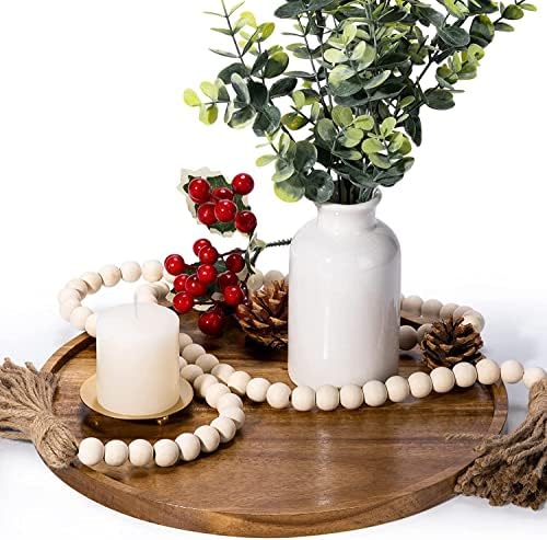 Decorkey Farmhouse Drvene perle Garland Decor, 58 inčni drvene perle za Boho kućni dekor sa