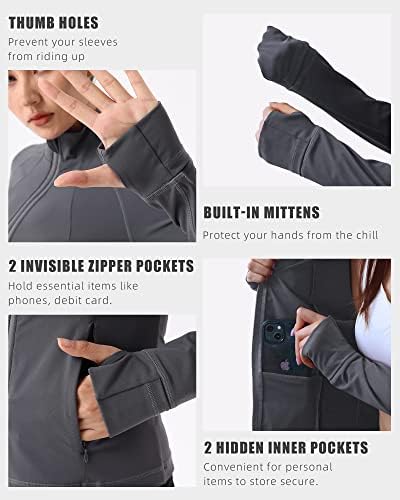 Sultopy trčanje jakne za žene, puni zip up vitak jakna za vježbanje lagana jakna za sportsku pjesmu