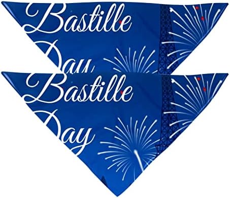 2 Pack Bandana Franch Bastille Day 14. jula Djevojka Boy kućni ljubimac Bibs Pas Scarf Kerchief Bandanas