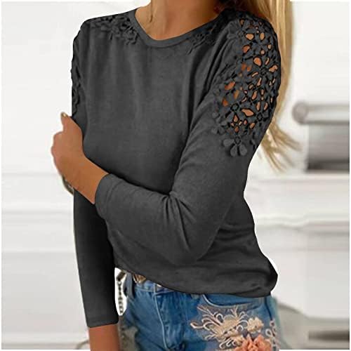 Majice kratkih rukava za žene, ležerne čipke dugih rukava s majicama Elegantne pograde grafičke grafike