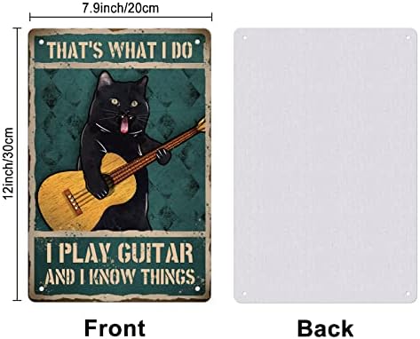 GLOBLELAND mačka svira gitaru Vintage Metal Limeni znak Art plaketa Poster Retro metalni zid