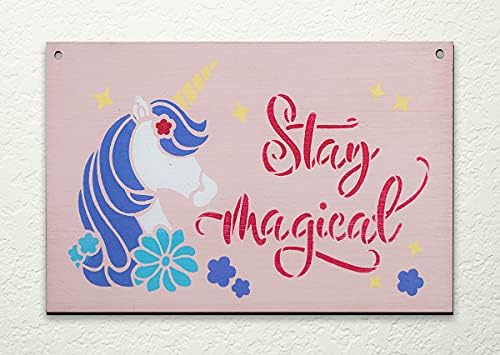 Stay Magical Stencil with Unicorn & amp; Stars by StudioR12 / DIY Dječija spavaća soba & jaslice Home Decor