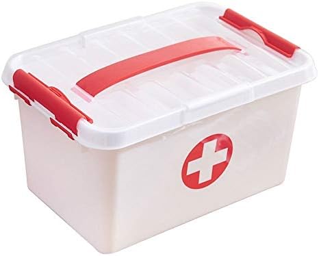 Yhbm mala medicinska kutija,prenosiva prozirna ručna plastična medicina za prvu pomoć, dvoslojna kanta za organizatore sa poklopcem
