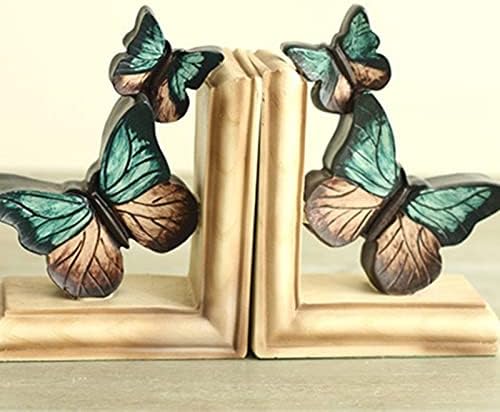 WJCCY Country Butterfly Bookend Bookend Office Desk Bookend Office Resin Crafts Podesiva polica