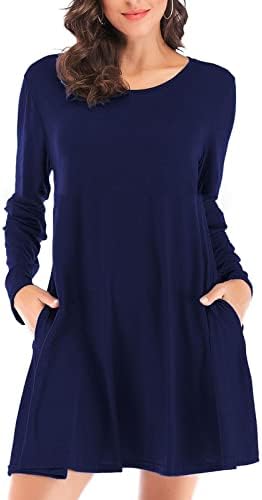 Ženska haljina s dugim rukavima s dugim rukavima Jednostavna majica Jednostavna majica Labava haljina