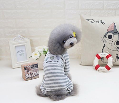 Zunea Cosy Soft Cotton PET štenad mali pas zima pidžamas skakača dukserica odijela Stripe pseći odjeću