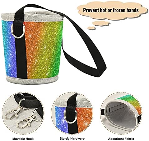 Rainbow Glitter Tumbler nosač torbica,za sve 12-24oz putne izolovane šolje za kafu od nerđajućeg čelika,kompozitna