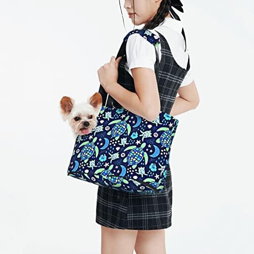 Meka jednostrana putna torba za kućne ljubimce torba za ruke Turtle's-Moonlit-Walk-Galaxy prenosiva torbica za male pse/mačke