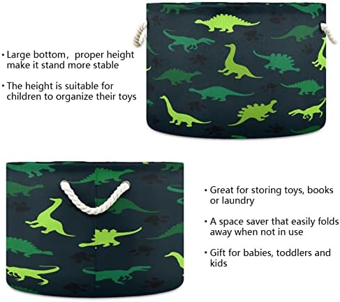 Kigai pamučna konopska korpa zelena camo dinosaur srušila baby baby rublja s ručkama pokrivač košara dječja igračka za skladištenje košara za polica