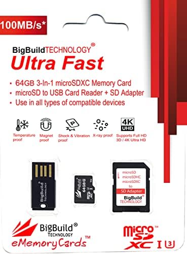 BigBuild tehnologija 64GB Ultra brza 100MB / s U3 microSDXC memorijska kartica za Samsung Galaxy