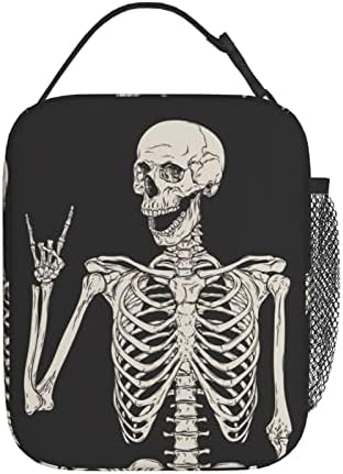 Yetta YANG Halloween Skeleton Funny Skull prenosiva torba za ručak izolovana kutija za ručak višekratne torbe