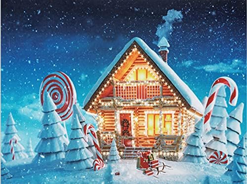 Pigpigboss Božić snijeg Dijamantni slikarski komplet 5d puni okrugli dijamantski slikanje brojevima božićnih bombona Dijamantna točkica Art Decor poklon za odrasle djece