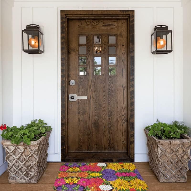 Periva podna prostirka Dizzy Dahlias opružna prostirka za vrata 18x30 inča cvijet vanjski otirač za ulaz u zatvoreni