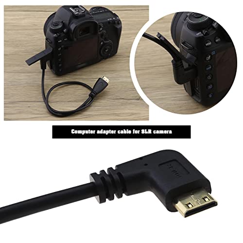 Micro Traders 2pcs Mini HDMI do HDMI kabela 50cm Mini HDMI muško 90 stupnjeva ulijevo i desno do HDMI muško