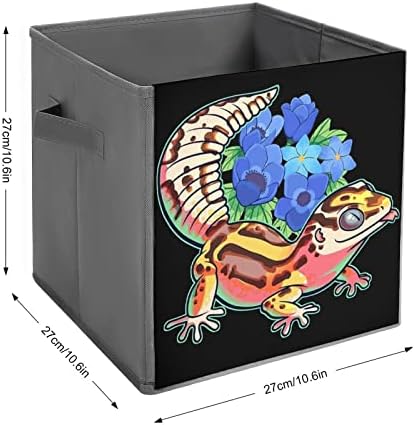 Bold Gecko slikovane kockice za skladištenje tkanina od 11 inča Sklopivi kanti za pohranu s ručkama