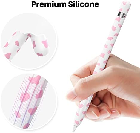 NIUTrendz Cow Print futrola za olovku za jabuku 1. generacija poklopac poklopca silikonske zaštitne rukave s jabučnim savjetima za olovke za olovke i kabelski adapterski adapter