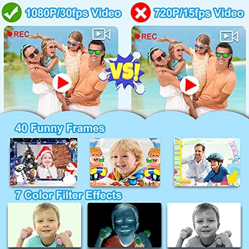 Programi [nadograđeni] Dječja vodootporna akcija fotoaparata Video digitalni fotoaparat 1080 HD kamkorder za dječačke igračke poklone ugrađenu igru