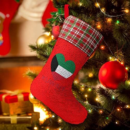 Ljubav Kuvajt Sequin Božićne prazničke čarape Reverzibilna boja Promjena čarobnih zaliha za kamenje za