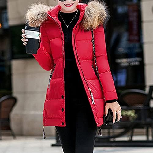 Puffer jakna Žene, natečene zimske lagane vrećice dugih rukava dolje kaputi sa kapuljačom plus veličina