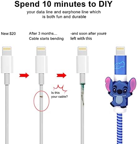 DIY zaštitnika za zaštitu, kabl za podatke 20W USB punjač Data Line linijski slušalice Crtani ukras