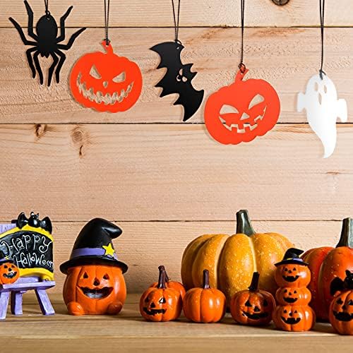 Queekay 30 komada Halloween akril viseći ukrasi Pauk šišmiš Ghost Lobanja Halloween Ornament sa 30 Uzica za DIY