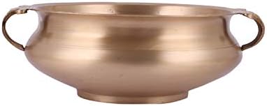 Devyom Brass Handicraft Matt Finish obična vodena dekorativna zdjela Urli za dom / ured / hotelski dekor