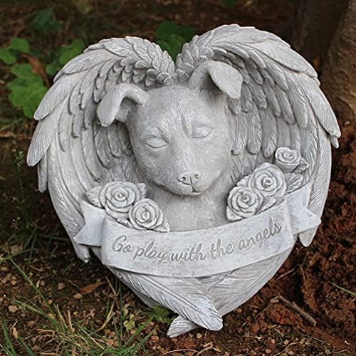 generički spomen-kamen za pse idite se igrati s anđeoskim ljubimcem spomen-vrt kamena smola pas anđeo Kip dvorišni