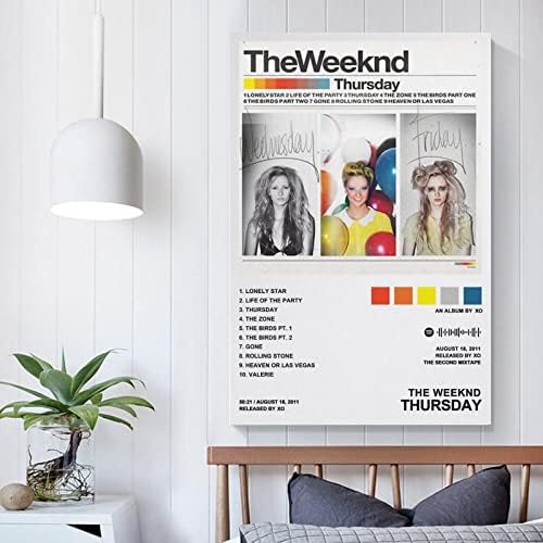 MEETJE Singer Weeknd-četvrtak platneni Posteri Wall Art Decor Soba Dekoracija spavaće sobe DAYOSIX Unframe:12x18inch