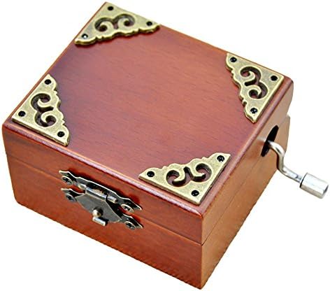 FNLY 18 Napomena Starinska čipkana ručna ručna ručna drvena muzička kutija sa kretanjem srebrnog
